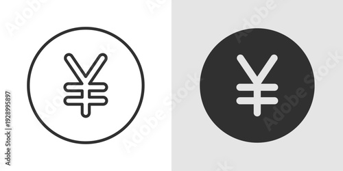 Yen Money Icon representing Japanese currency, financial transactions, and global commerce. Stroke, filled, and colored vector illustration.