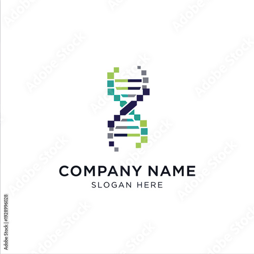 Colorful DNA Double Helix Logo Design.