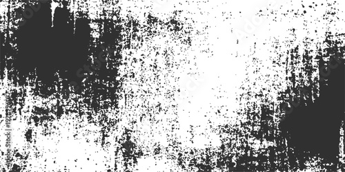 Wallpaper Mural Abstract black ink grunge background with vintage floral silhouettes and dirty paint splatters on a textured vector paper border design Torontodigital.ca