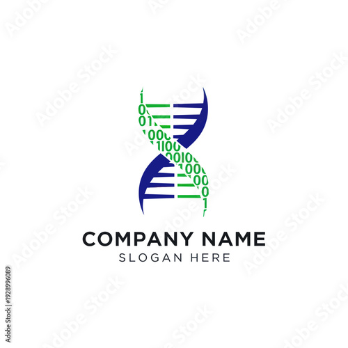 DNA Double Helix Structure Logo Design.