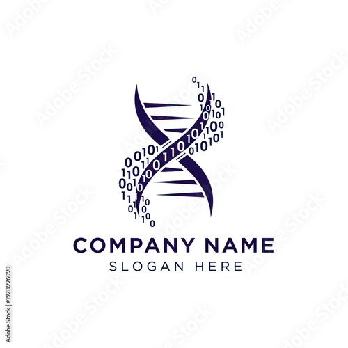 DNA Double Helix Logo Design Concept.