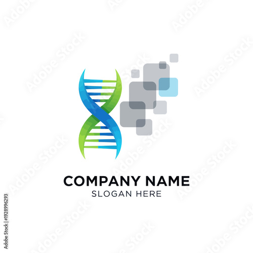 DNA Helix Logo Design Template.