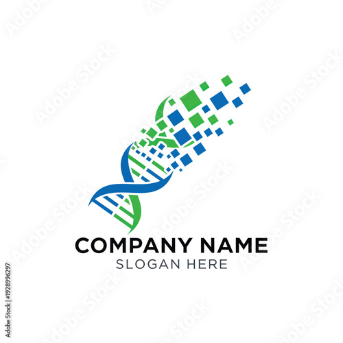 DNA Helix Logo Design Template Illustration.