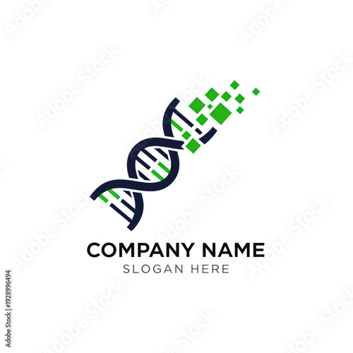 DNA Double Helix Logo Design Concept.