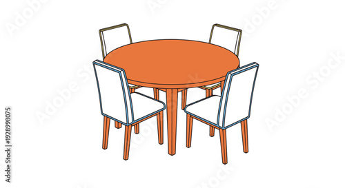 Fotografie Dining Table Line minimal abstract clean illustration