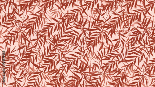 Rich reddish brown leaf seamless pattern with dense foliage texture for elegant autumn themed textile prints.