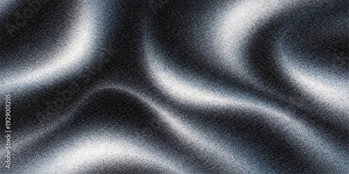 Smooth black satin fabric textile with an elegant wavy texture creates a luxury silk material background for fashion design and decorative backdrops