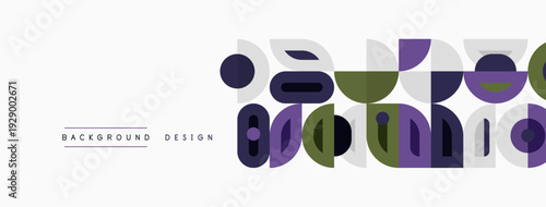Abstract geometric shapes, purple, olive, gray. Minimalist design, modern aesthetic, clean lines, simple composition. Background element.