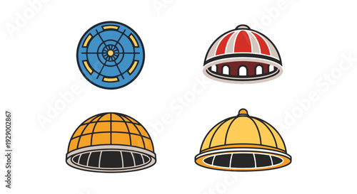 Dome Ceiling Line modern abstract tone