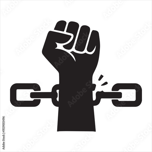 PrintJuneteenth emancipation day fist breaking chains symbol