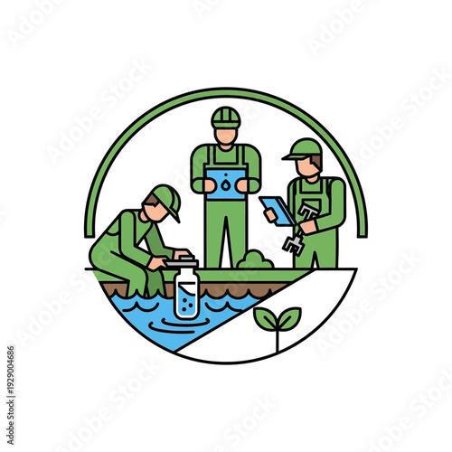 Environmental Scientists Conducting Water Quality Test.