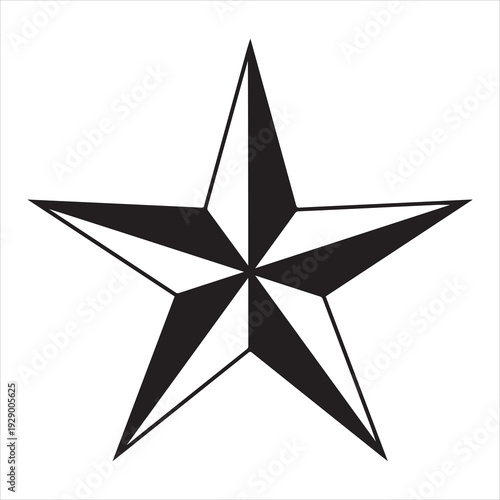 Lone star vector icon. Sharp edges and bold outline in minimalistic design. For graphic design projects, digital illustration.