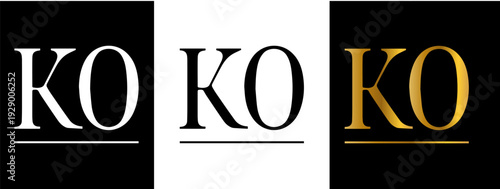 KO logo, symbol, different color options,
