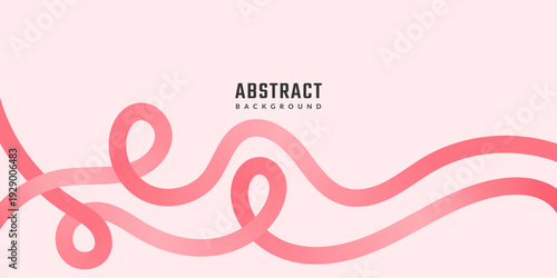 Pink abstract gradient lines shapes. 3D Waves Pattern on pink Background. Swirl breast cancer Ribbon. Dynamic Fluid lines flowing illustration