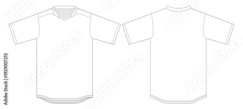 Blank T Shirt Front and Back Technical Template Vector