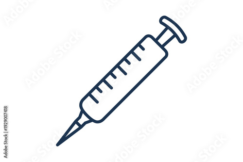 Syringe Line Medical Treatment Medical syringe outline icon for vaccinations and clinical blood test services