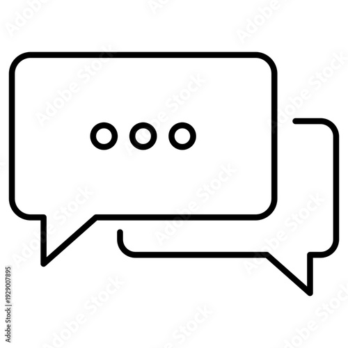 Double Chat Bubbles Line Icon for Conversation