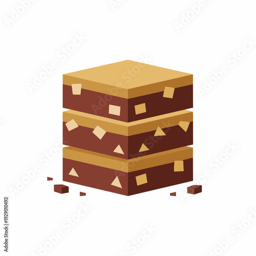 Delicious stack of rich chocolate brownies, with fudgy texture, golden brown tops, and tempting crumbs, an inviting sweet treat for dessert or snack