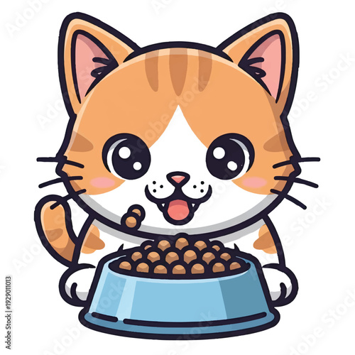 Cartoon Cat Smiling Cheerful Orange Kitten Vector Illustration