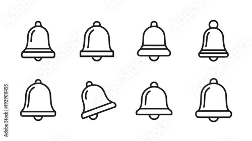 Notification Bell Icons Set Alert Symbol Vector Graphic Design