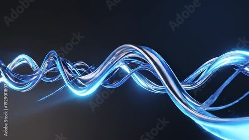 Futuristic blue glowing waves representing dynamic data streams, global network connections, and the intricate structure of the modern market