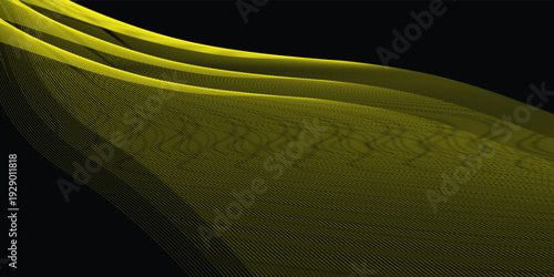 Abstract background with lines and waves. Medium banner size. Element for design isolated. Vector background for brochure  booklet  flyer  poster. Orange and yellow gradient