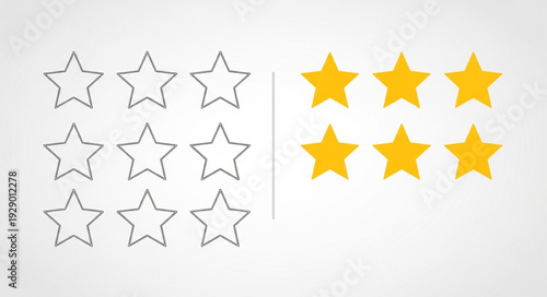 Comparison of hand-drawn stars versus solid yellow stars.