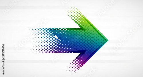 Colorful Arrow Symbol with Pixelated Effect Moving Forward.