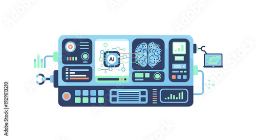 Machine Learning Laboratory Console: Artificial Intelligence Brain Interface, Deep Learning Data Dashboard, and Cognitive Computing Research R&D