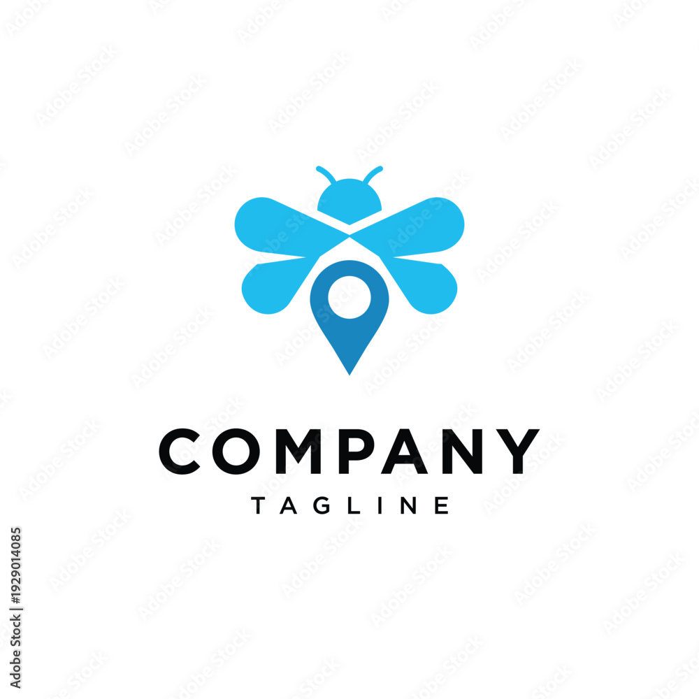 Obraz premium Location Bee Simple Logo Icon VEctor