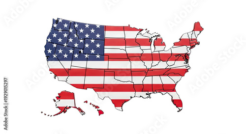 United States Map Flag