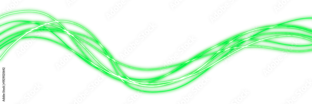 Fototapeta premium Vibrant Electric Green Wave Stream with Luminous Motion Blur