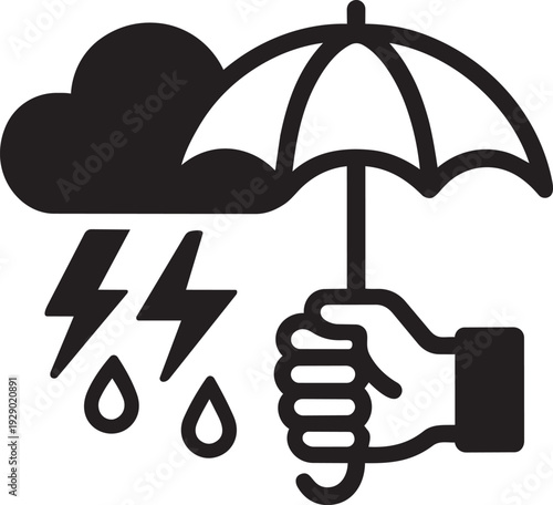 under umbrella under the rain