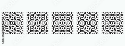 Set of seamless illustration of a truchet tile pattern. Truchet tiles pattern bundle. Suitable for backgrounds, decoration or graphic elements.