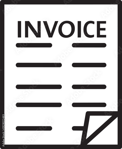 Simple outline icon of an invoice document with a folded corner, representing billing, expenses, or financial records.