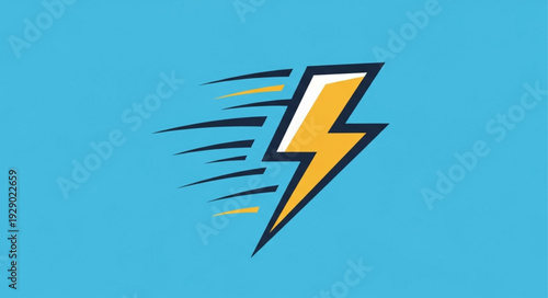 Dynamic lightning bolt icon representing speed and energy, modern design.