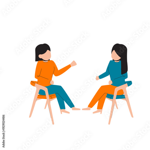 Psychological Therapy Session and Mental Health Counseling Illustration