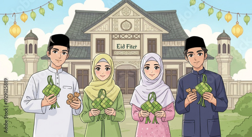 Happy Eid Mubarak Celebration with Muslim Family