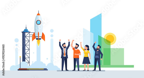 Business people celebrating success together.