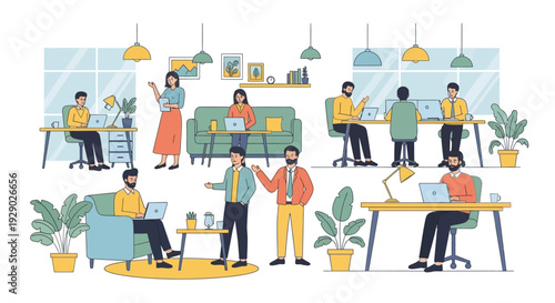 People Working Office Environment Collaboration.