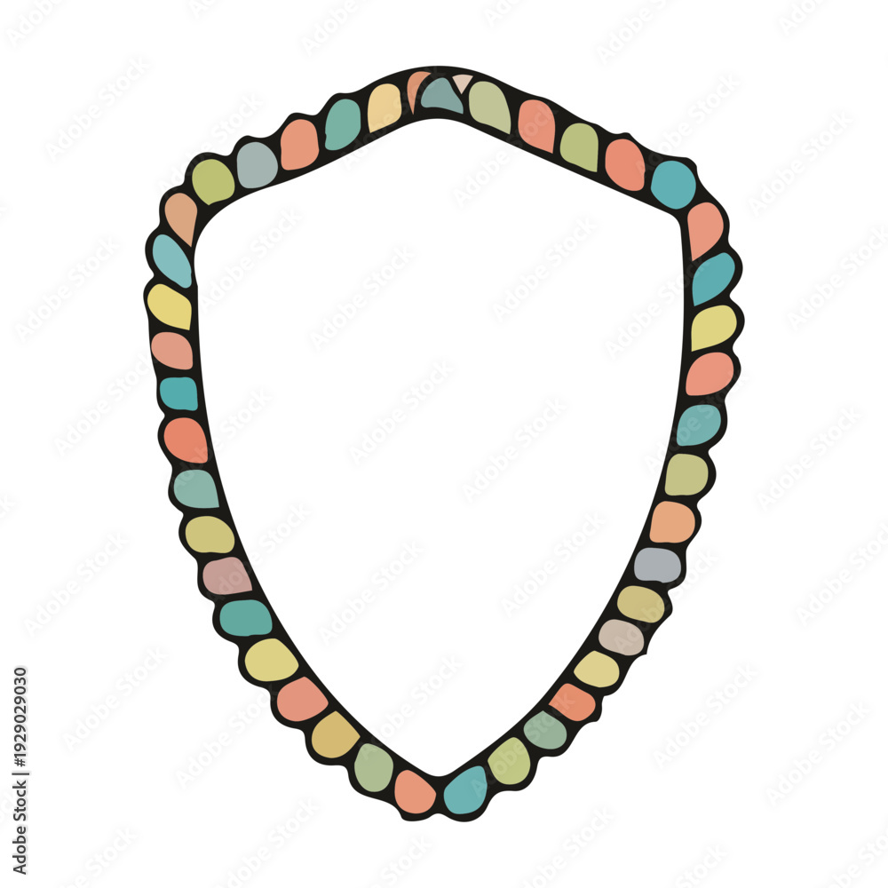 Obraz premium Beaded Shield Frame Icon