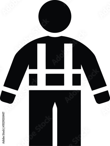 worker-in-uniform-silhouette-vector illustration on transparent background