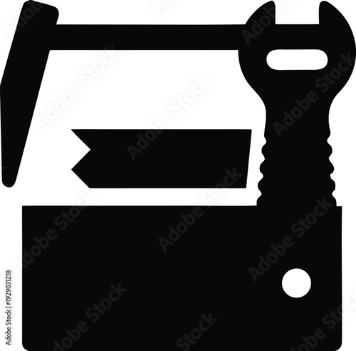 toolbox-with-handle-silhouette-vector illustration on transparent background