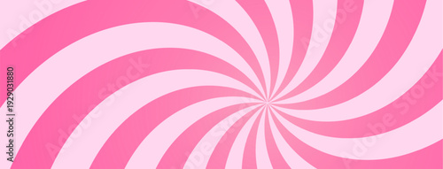 Spiral Candy Background with ice cream pink whirlpool. Comic Twist Psychedelic Bg Wavy Lines. Carnival Platful Backdrop with Circular Sun Rays. Abstract Whirlpool Pattern for Birthday Flyer, Poster.