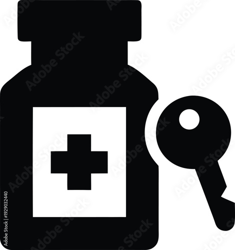 pill-bottle-with-label-area-silhouette-vector illustration on transparent background