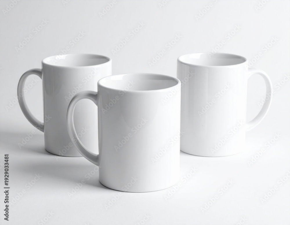 Fototapeta premium 白いマグカップのモックアップサンプル ノベルティ デザイン開発