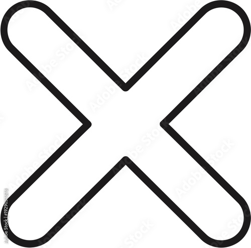 Simple Black X Mark Icon.