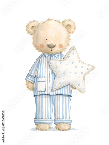 Wallpaper Mural Sleeping Bear on a Cloud with Moon and Stars Torontodigital.ca