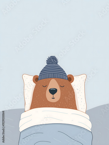 Wallpaper Mural Sleeping Bear on a Cloud with Moon and Stars Torontodigital.ca