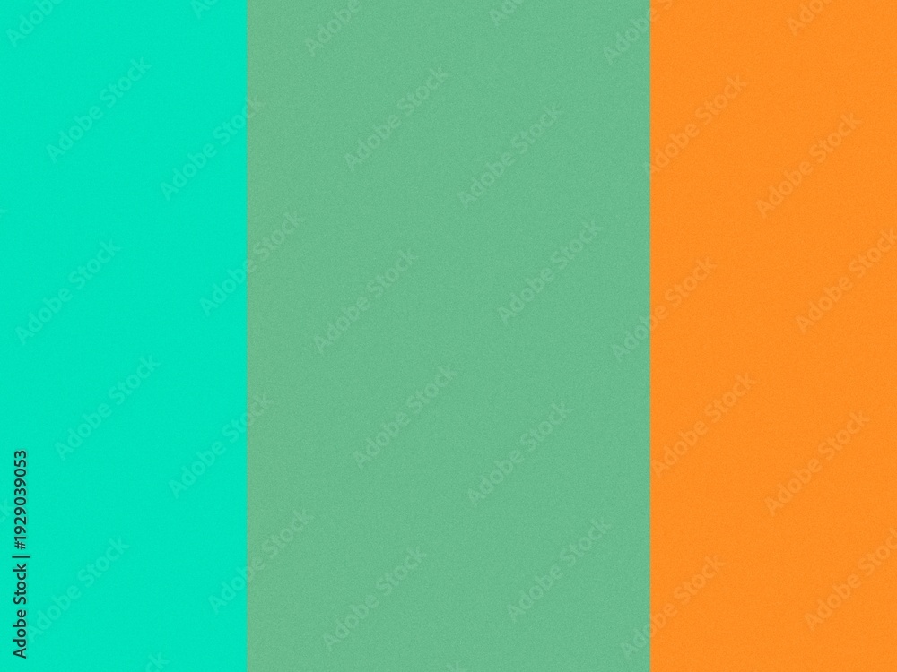 Obraz premium Minimalist vertical color block background with vibrant teal and orange